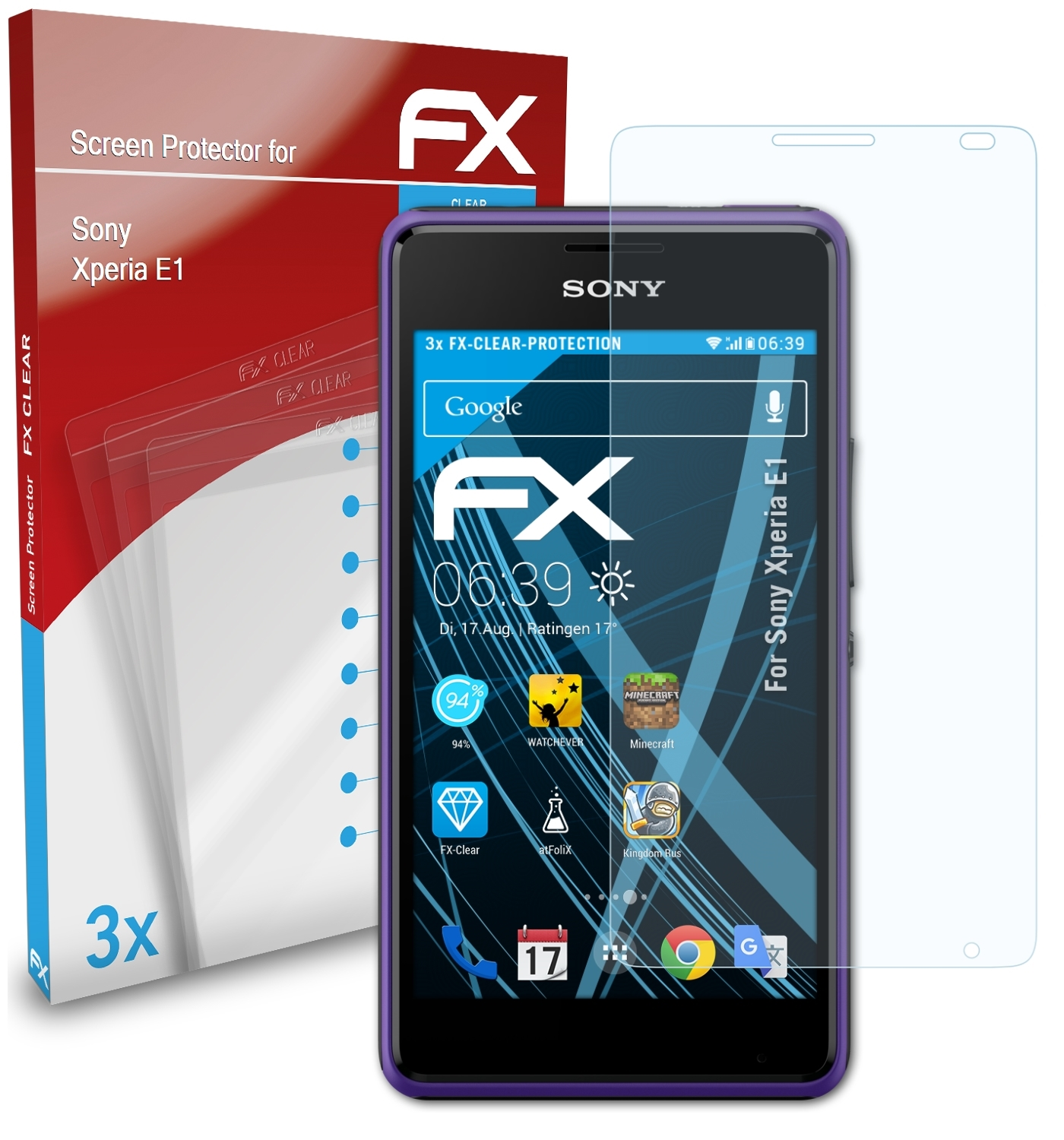 ATFOLIX 3x FX-Clear Xperia Displayschutz(für Sony E1)