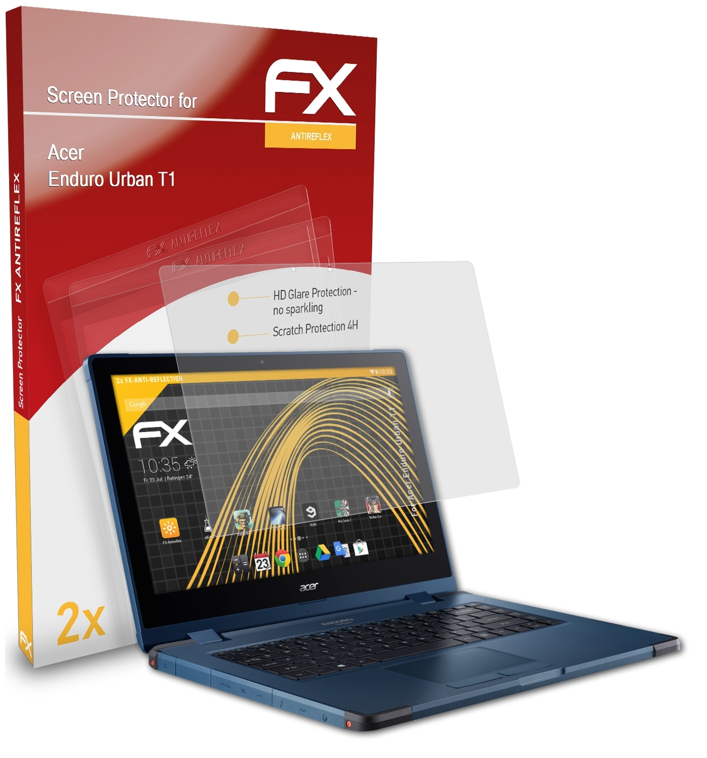 2x ATFOLIX Acer FX-Antireflex Displayschutz(für Urban T1) Enduro