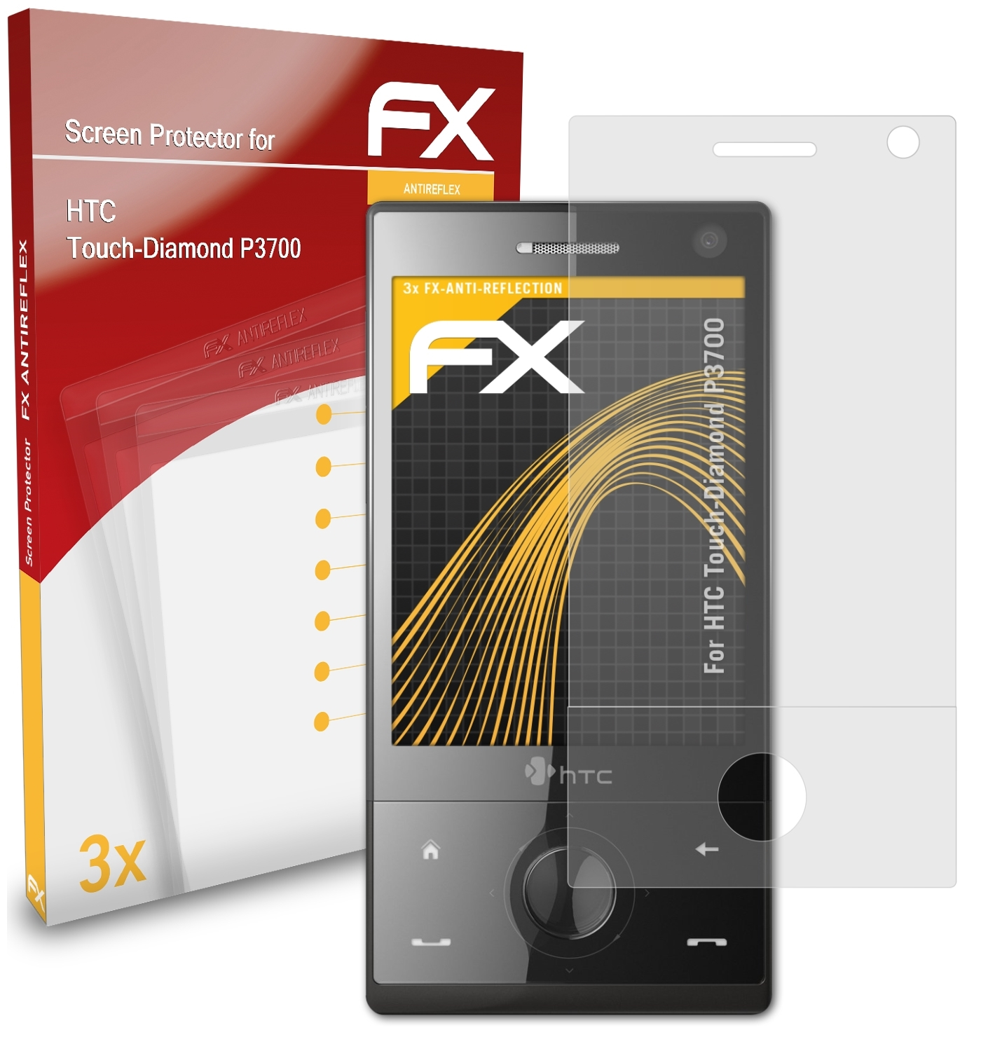 FX-Antireflex HTC P3700) ATFOLIX 3x Touch-Diamond Displayschutz(für