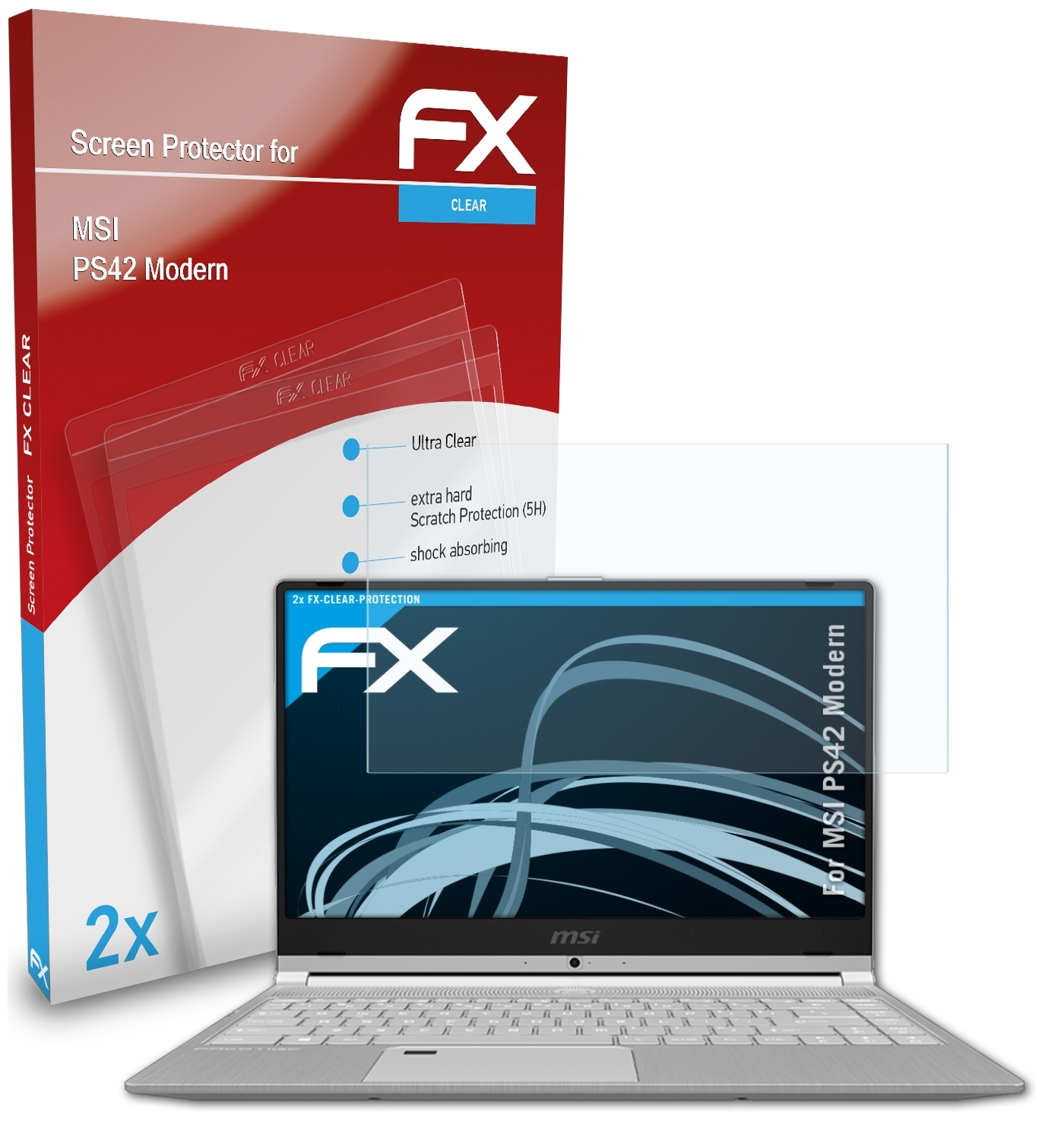 PS42 2x Modern) ATFOLIX MSI FX-Clear Displayschutz(für
