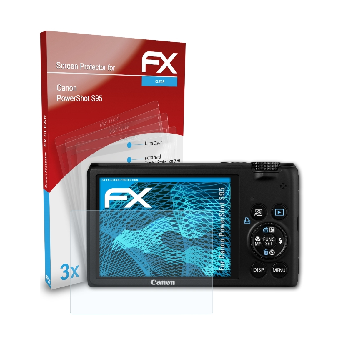 ATFOLIX 3x FX-Clear Displayschutz(für Canon PowerShot S95)