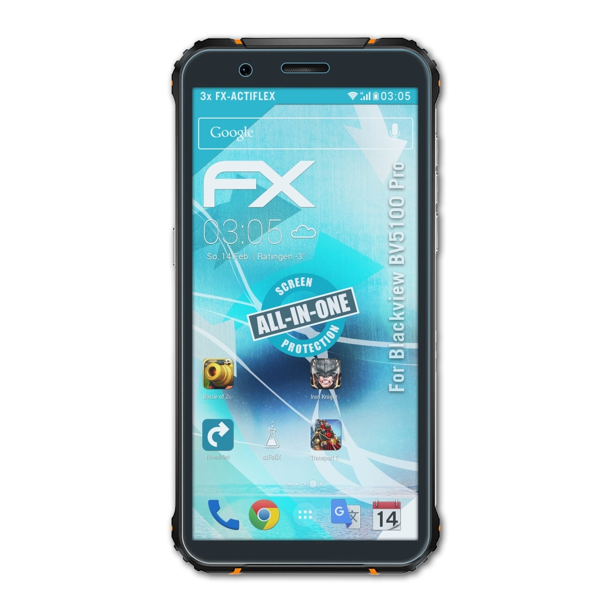 3x FX-ActiFleX BV5100 Pro) Displayschutz(für ATFOLIX Blackview