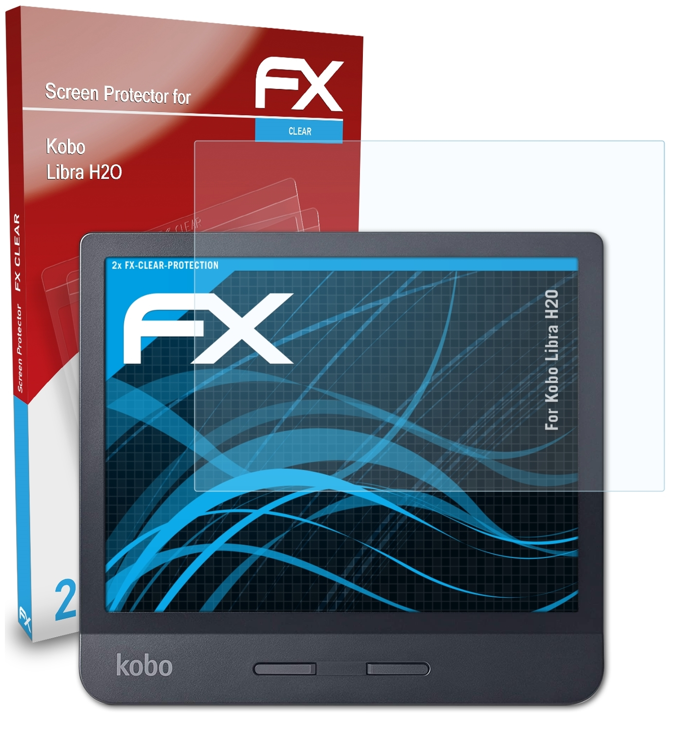 ATFOLIX 2x Kobo FX-Clear Displayschutz(für H2O) Libra
