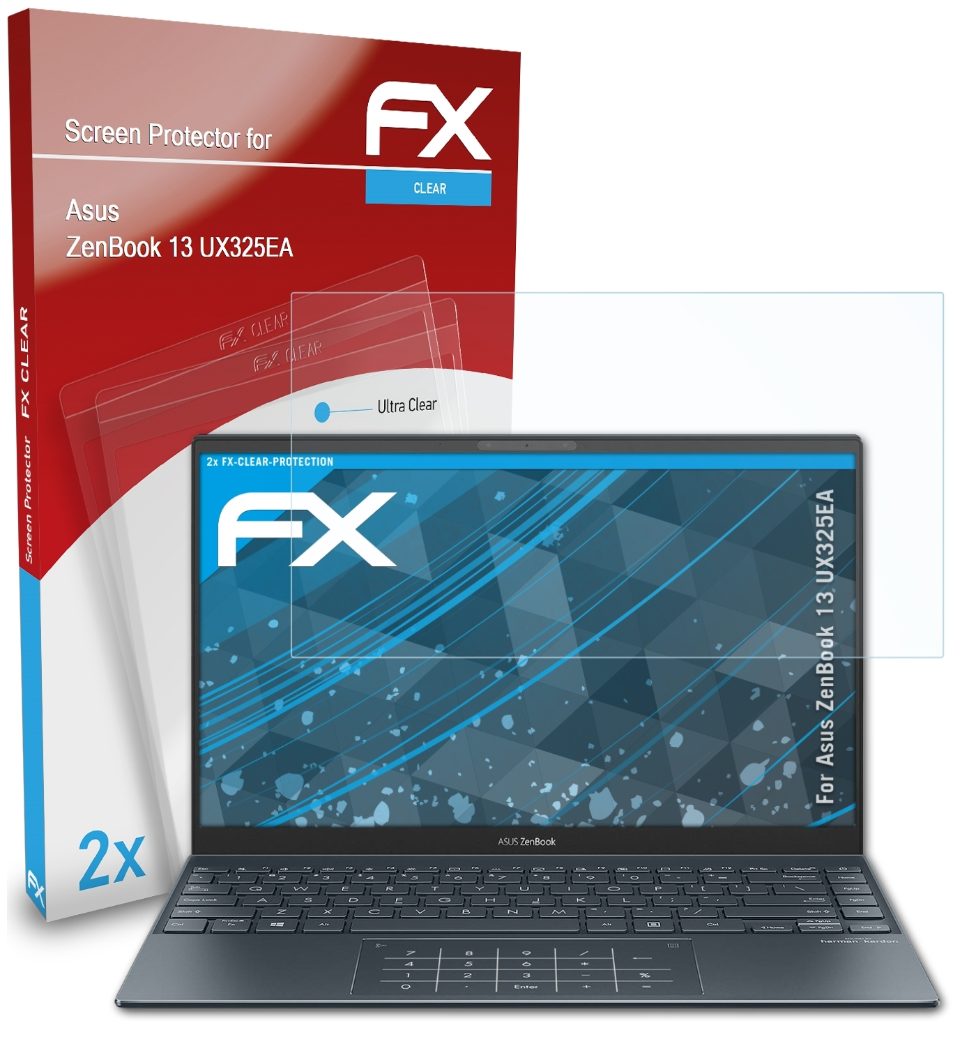 ATFOLIX 2x FX-Clear ZenBook 13 Asus Displayschutz(für (UX325EA))