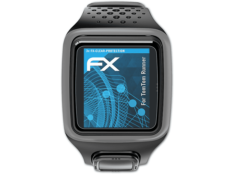 ATFOLIX 3x FX-Clear Displayschutz(für Runner) TomTom