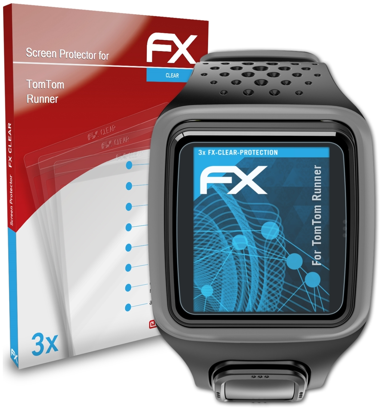 Displayschutz(für Runner) 3x FX-Clear TomTom ATFOLIX