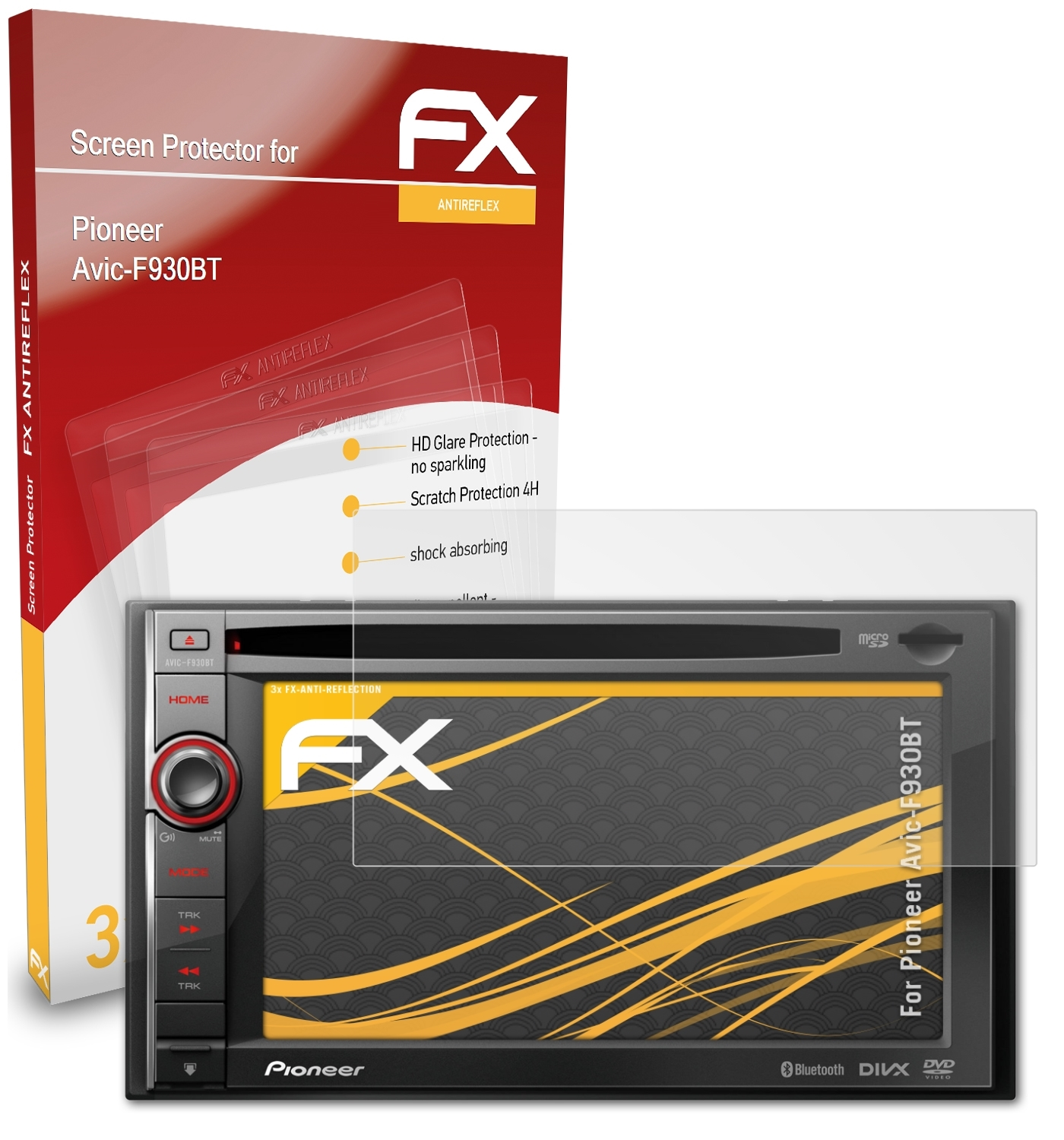 Displayschutz(für Avic-F930BT) FX-Antireflex Pioneer 3x ATFOLIX