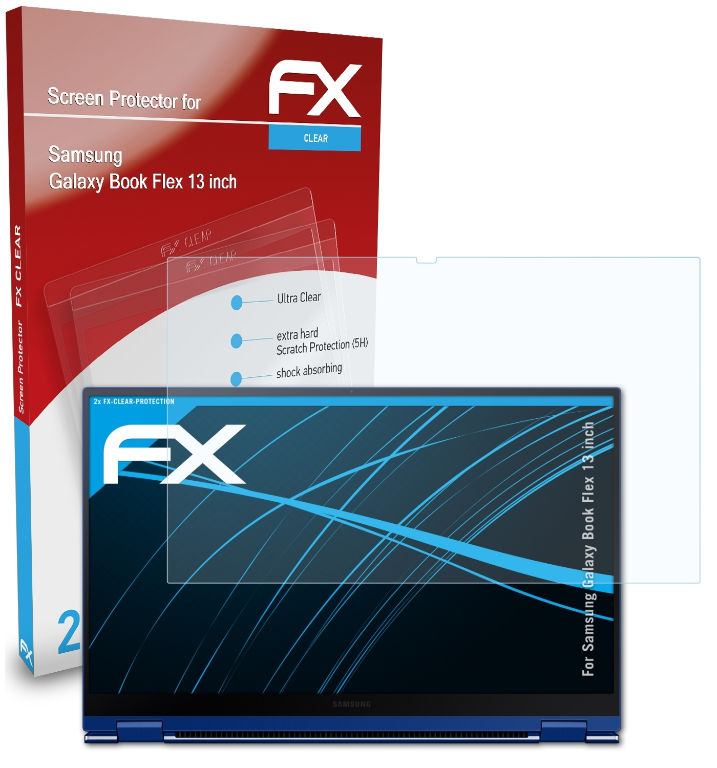 ATFOLIX 2x Flex Book Galaxy Samsung Displayschutz(für inch)) (13 FX-Clear