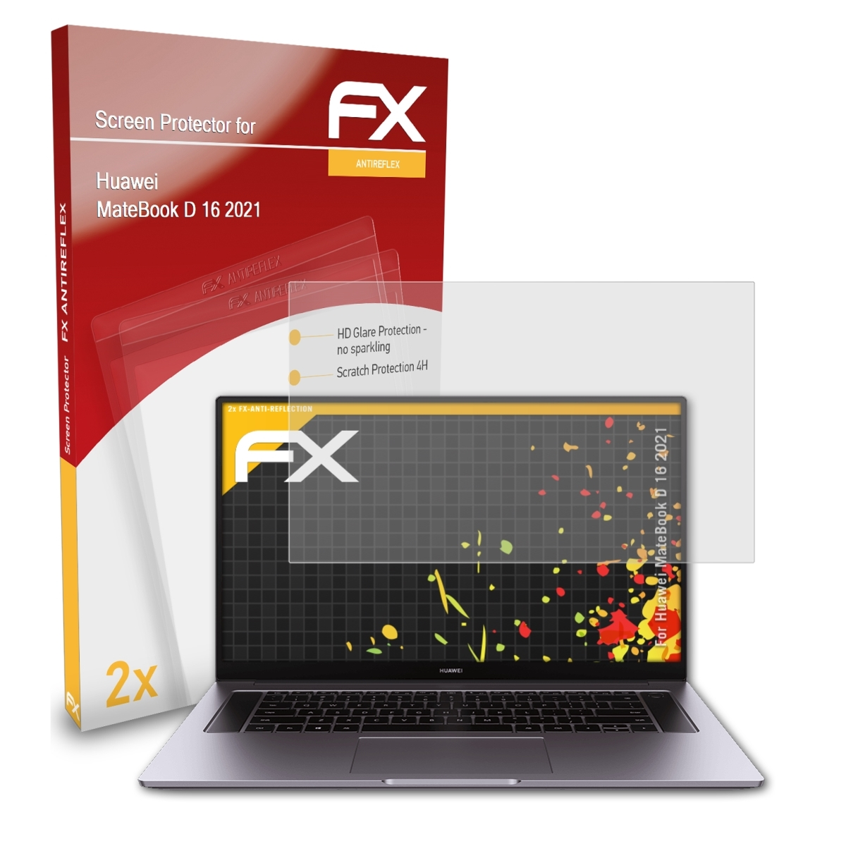 ATFOLIX 2x FX-Antireflex Displayschutz(für (2021)) MateBook 16 Huawei D