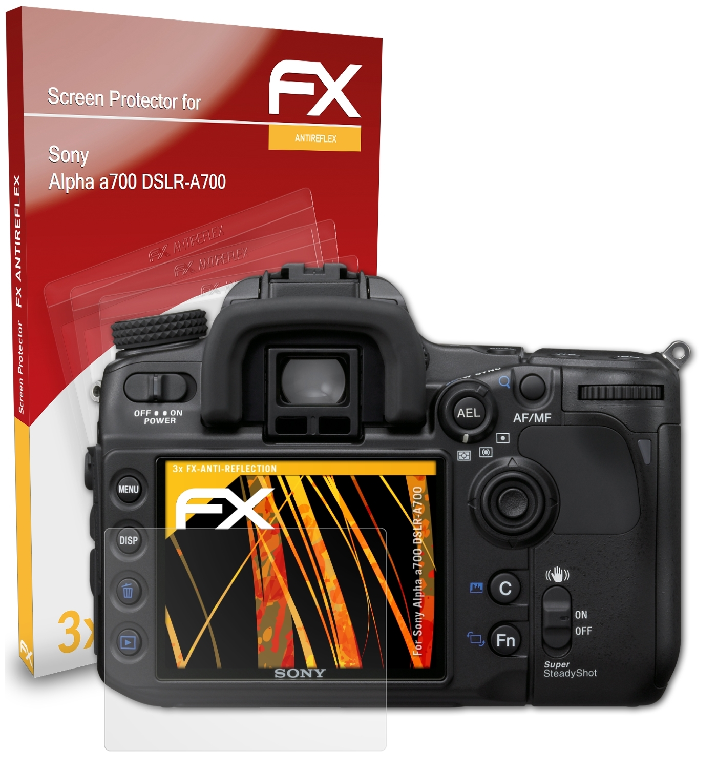 Displayschutz(für Sony Alpha FX-Antireflex ATFOLIX a700 3x (DSLR-A700))