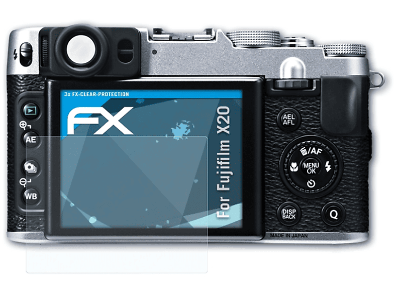 ATFOLIX 3x FX-Clear Displayschutz(für Fujifilm X20)