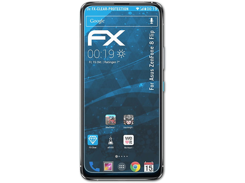 3x 8 Asus Displayschutz(für ATFOLIX ZenFone FX-Clear Flip)