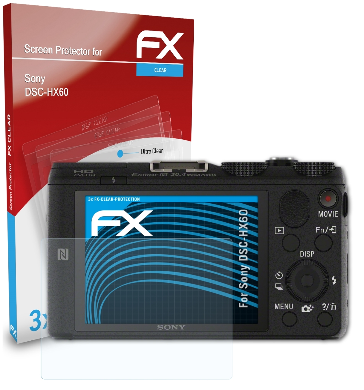 Displayschutz(für 3x DSC-HX60) ATFOLIX FX-Clear Sony