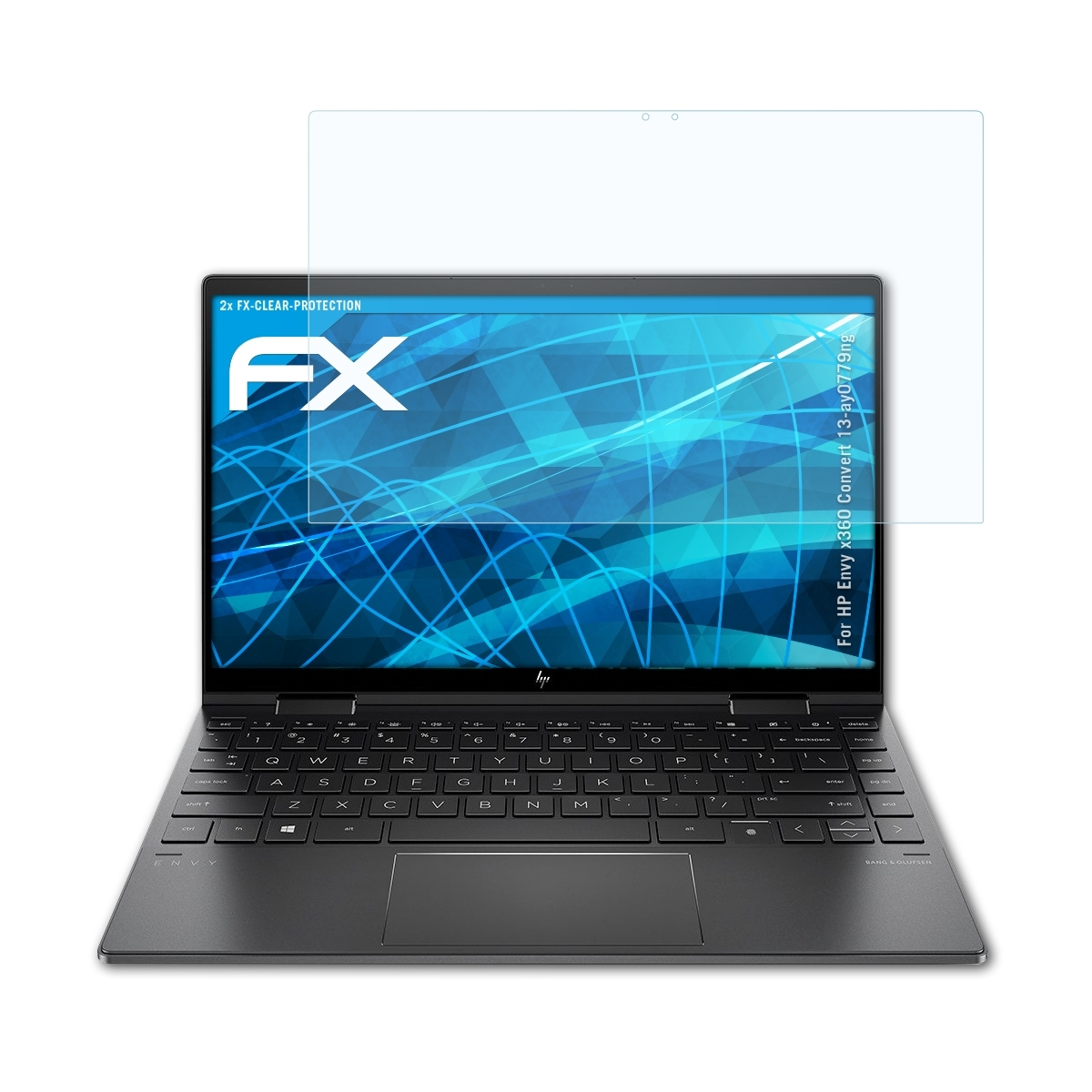 ATFOLIX 2x FX-Clear x360 Displayschutz(für Convert (13-ay0779ng)) HP Envy