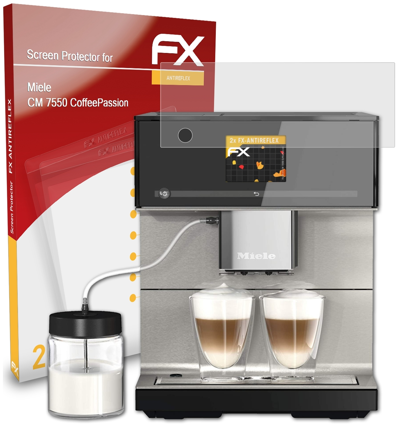 ATFOLIX 2x FX-Antireflex Displayschutz(für Miele CM 7550 CoffeePassion)