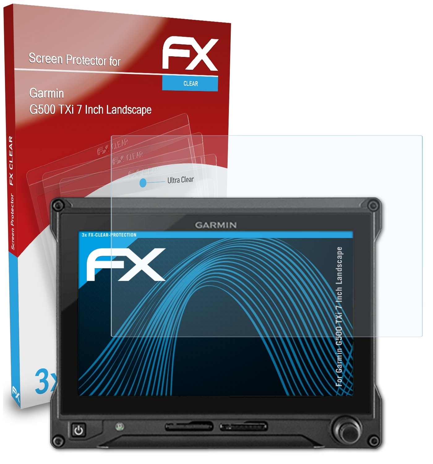 FX-Clear Inch TXi Garmin 3x ATFOLIX Displayschutz(für G500 (7 Landscape))