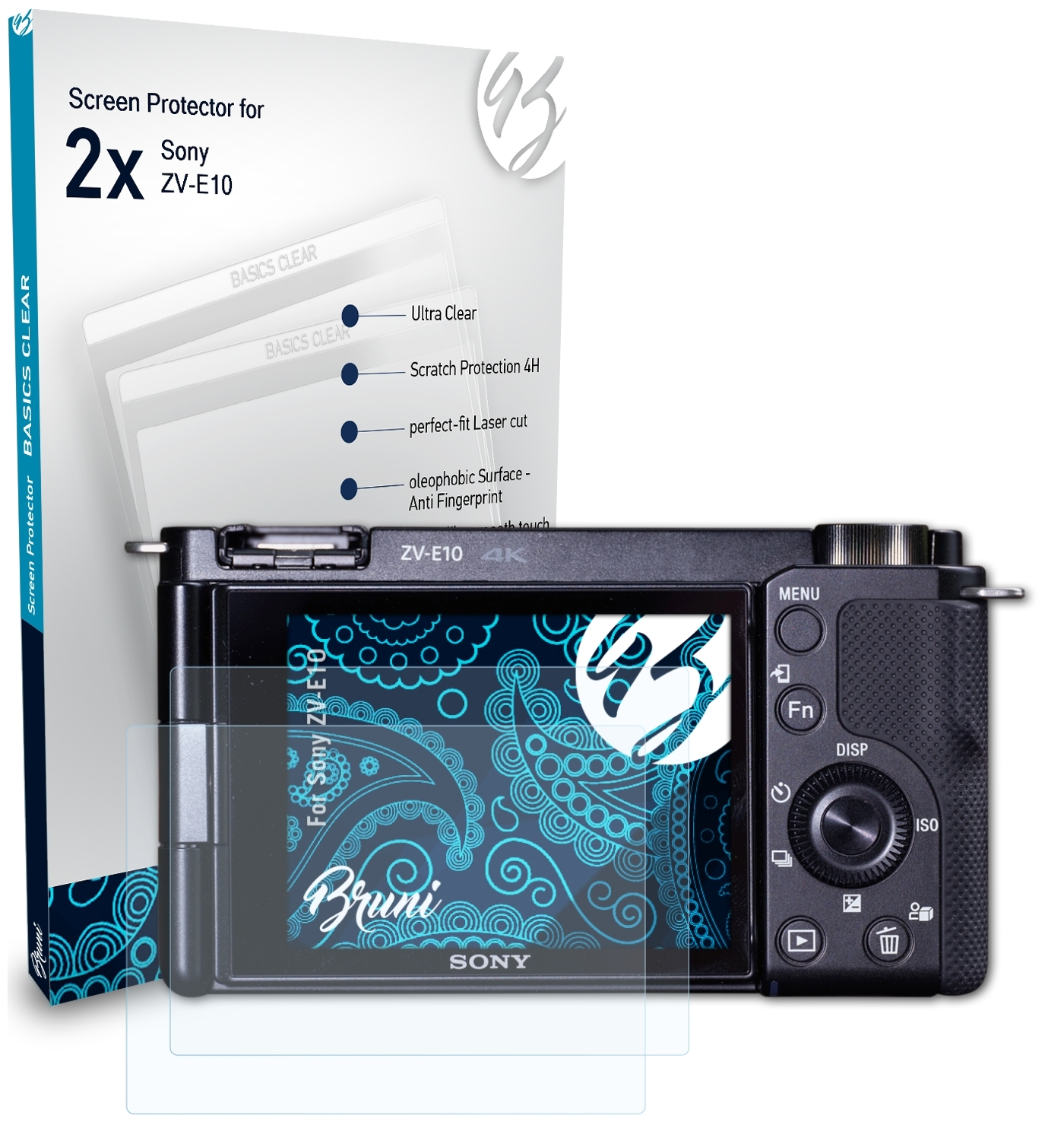 BRUNI 2x Basics-Clear Sony ZV-E10) Schutzfolie(für