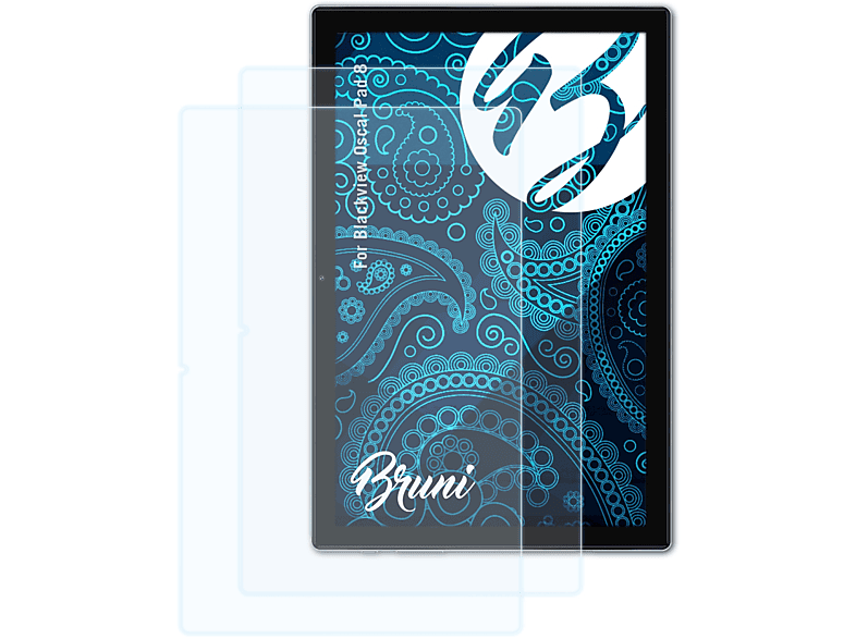 BRUNI 2x Basics-Clear Schutzfolie(für Blackview Oscal Pad 8)