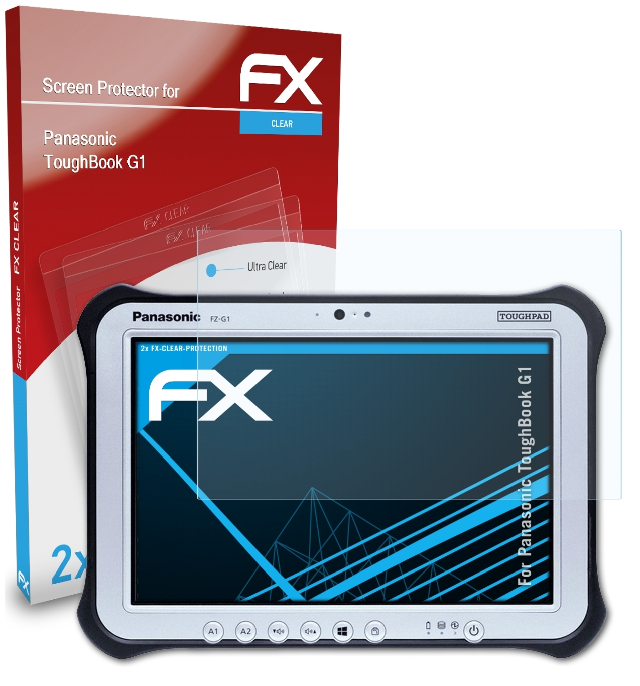 ATFOLIX G1) Panasonic FX-Clear ToughBook 2x Displayschutz(für