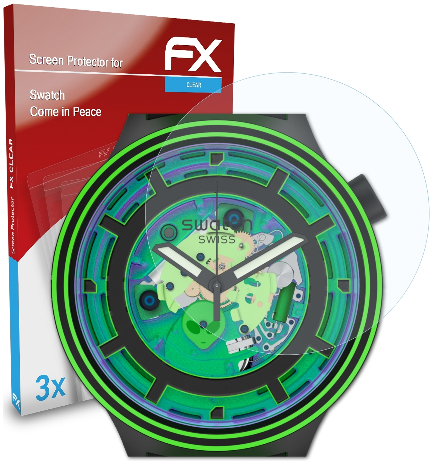 ATFOLIX 3x FX-Clear Come Displayschutz(für Peace) in Swatch