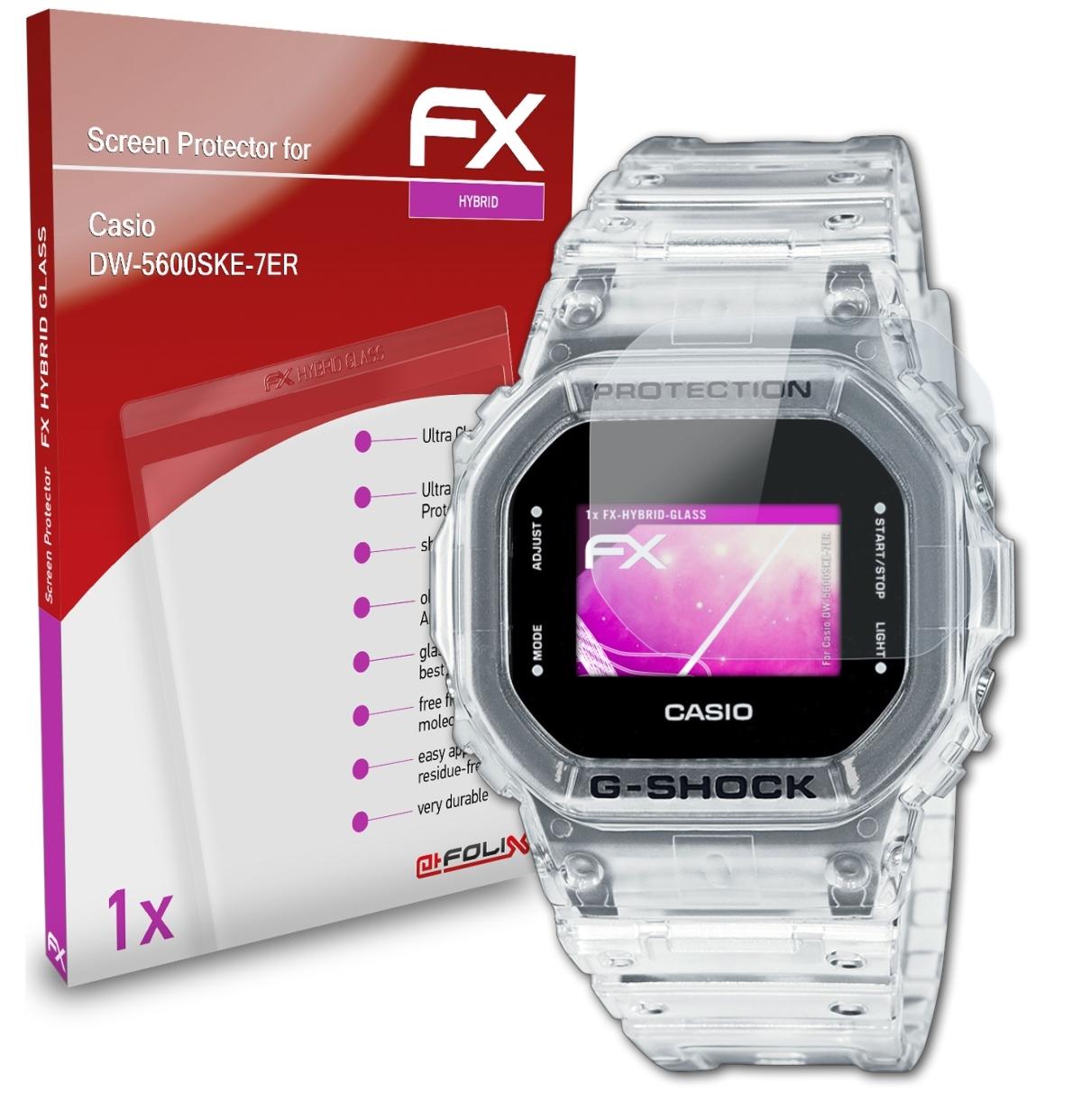 FX-Hybrid-Glass Casio DW-5600SKE-7ER) ATFOLIX Schutzglas(für
