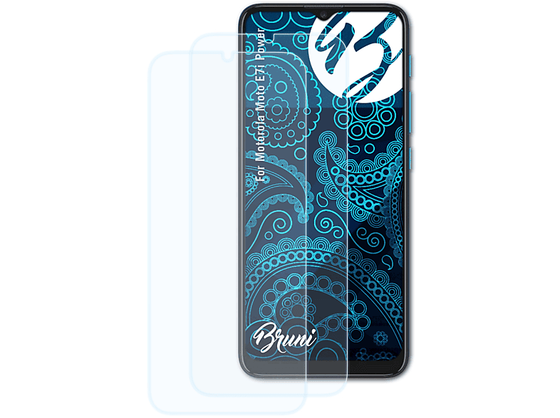 BRUNI 2x Basics-Clear Schutzfolie(für Motorola Moto E7i Power)