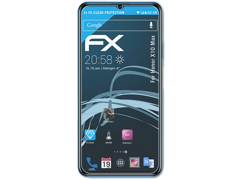 X10 ATFOLIX Max) Honor FX-Clear 3x Displayschutz(für