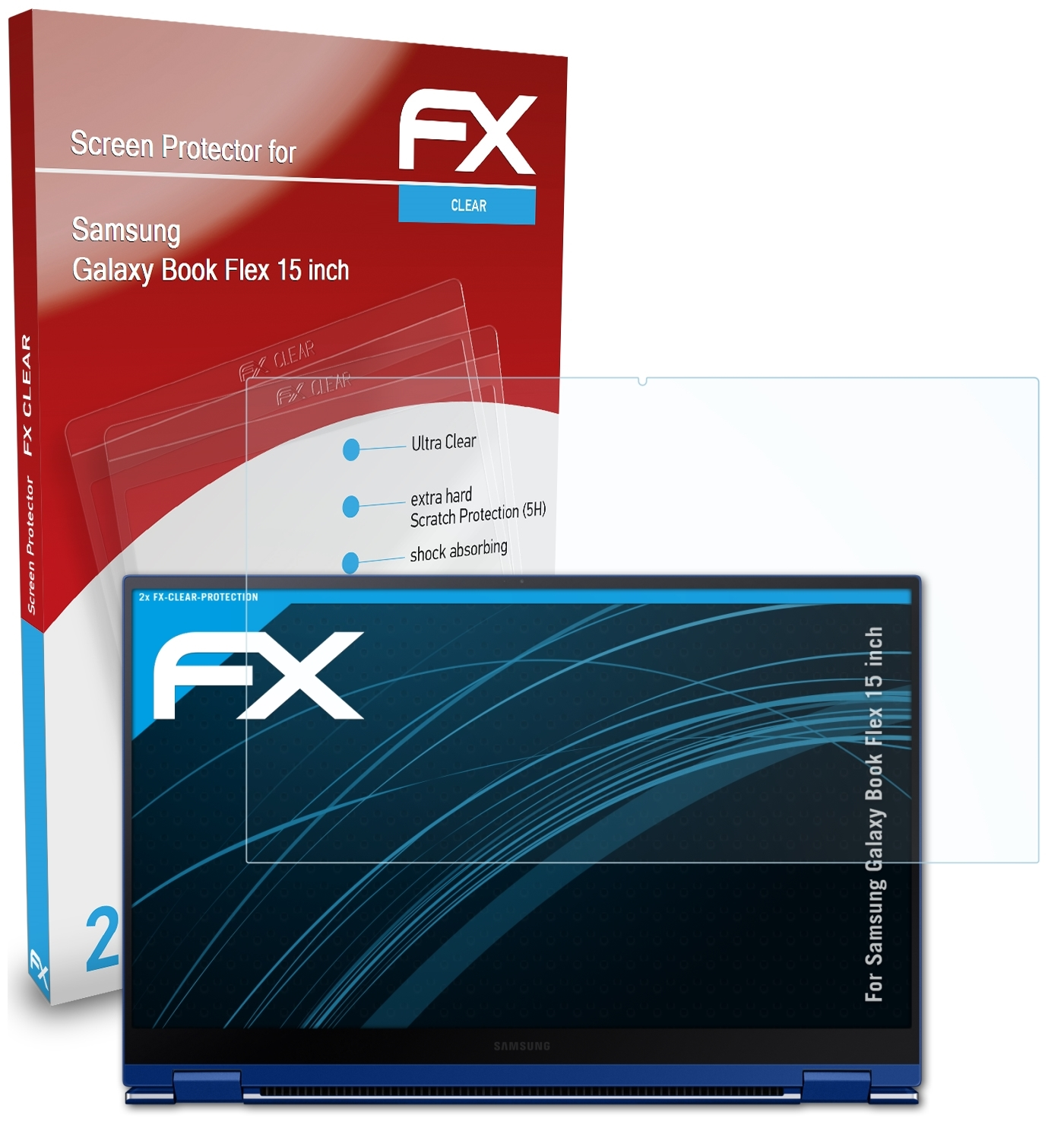 Displayschutz(für 2x Flex FX-Clear Galaxy ATFOLIX inch)) (15 Samsung Book