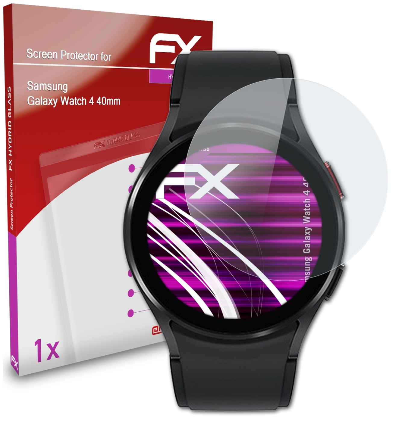 ATFOLIX FX-Hybrid-Glass Schutzglas(für Galaxy 4 Samsung (40mm)) Watch