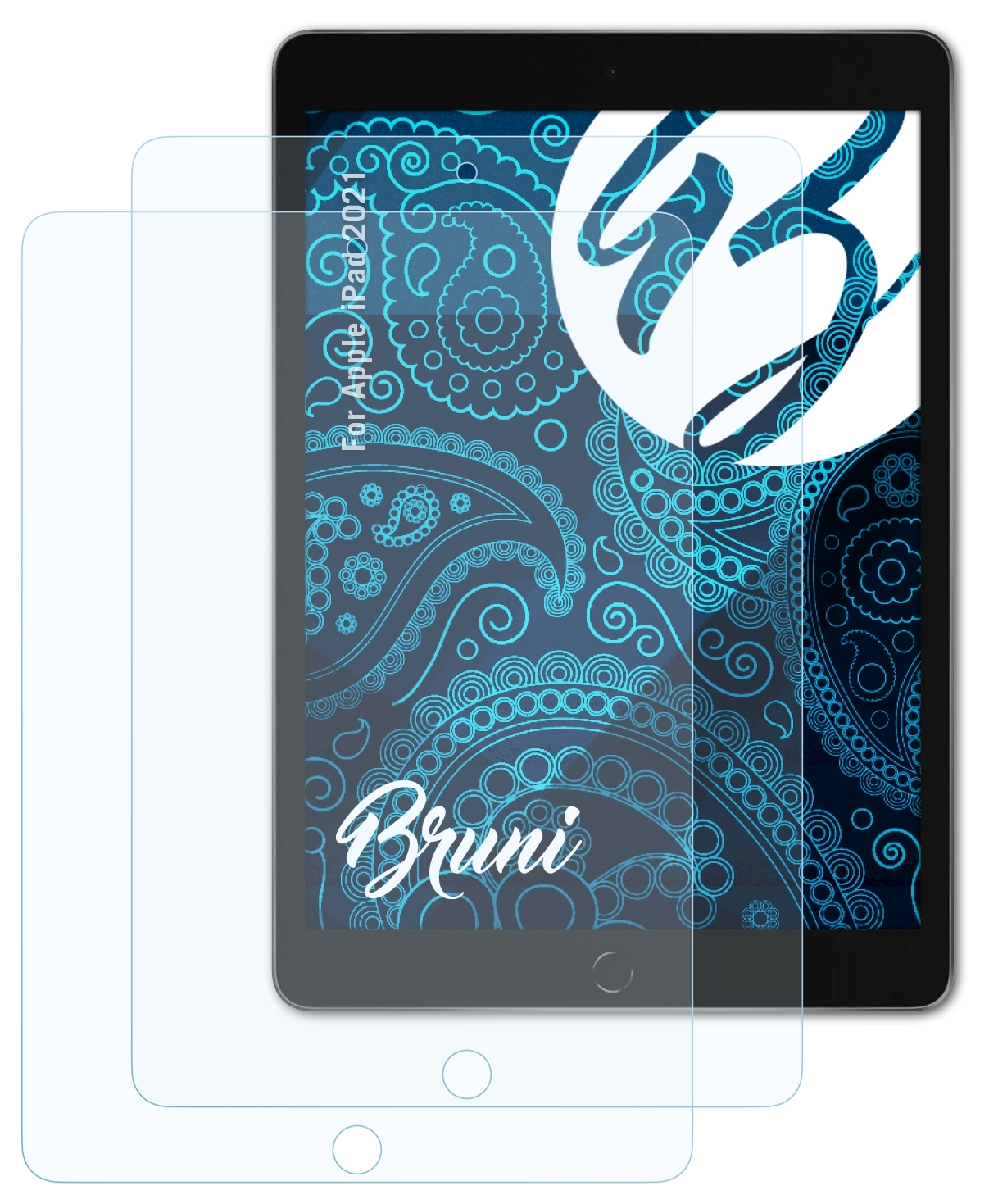 BRUNI 2x Basics-Clear Schutzfolie(für Apple (2021)) iPad