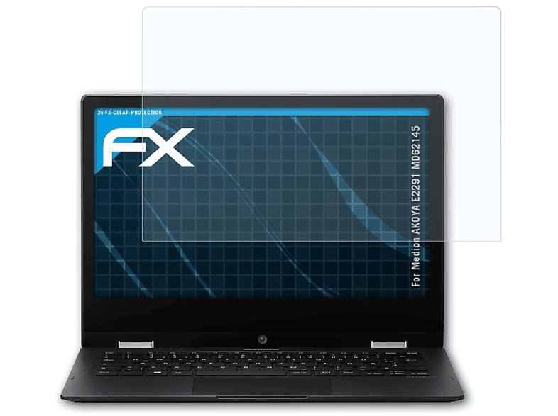 ATFOLIX 2x FX-Clear Displayschutz(für (MD62145)) AKOYA E2291 Medion