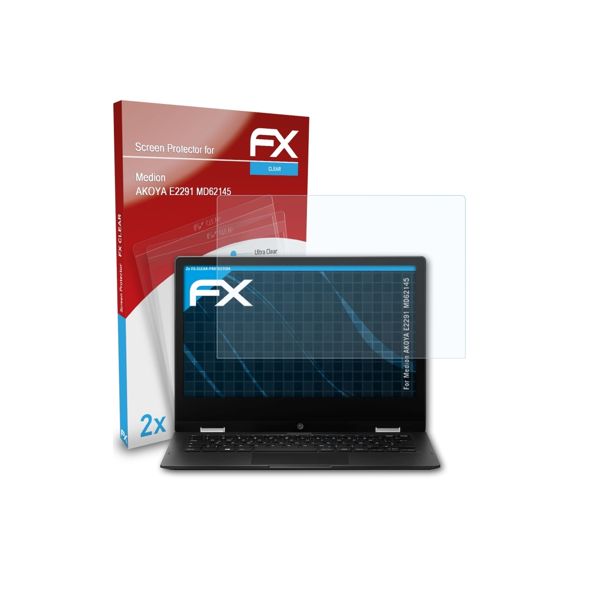 ATFOLIX 2x FX-Clear Displayschutz(für (MD62145)) AKOYA E2291 Medion