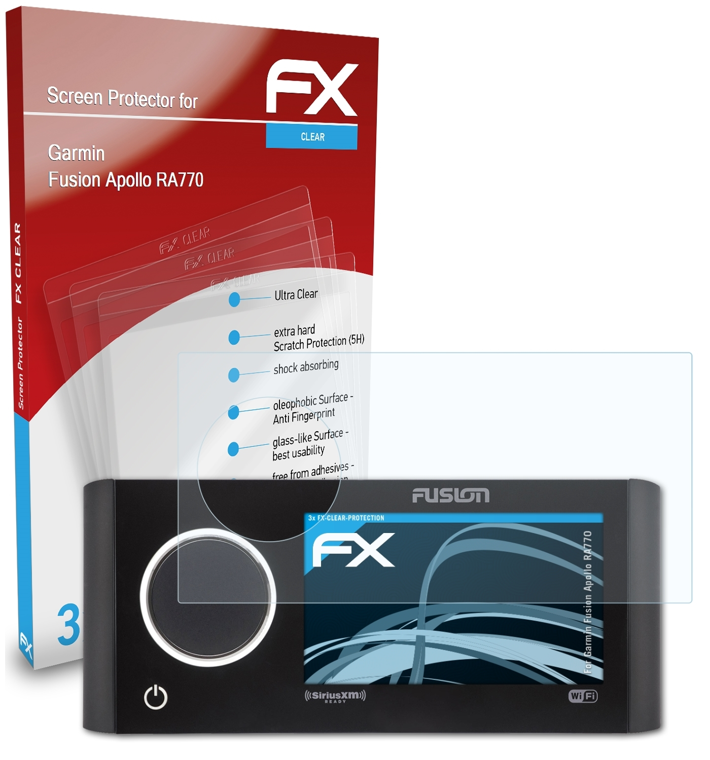 ATFOLIX 3x Apollo Fusion Displayschutz(für MS-RA770) FX-Clear Garmin