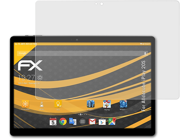 2x FX-Antireflex 20S) Alldocube ATFOLIX iPlay Displayschutz(für