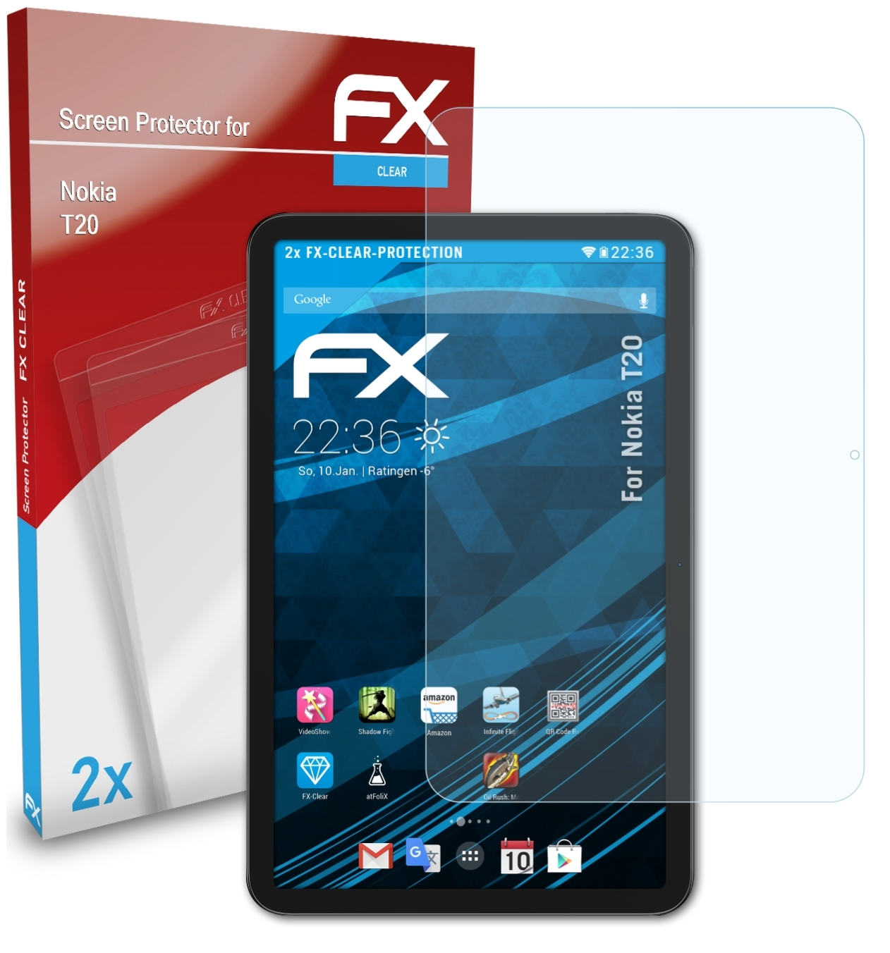 T20) Nokia 2x ATFOLIX FX-Clear Displayschutz(für
