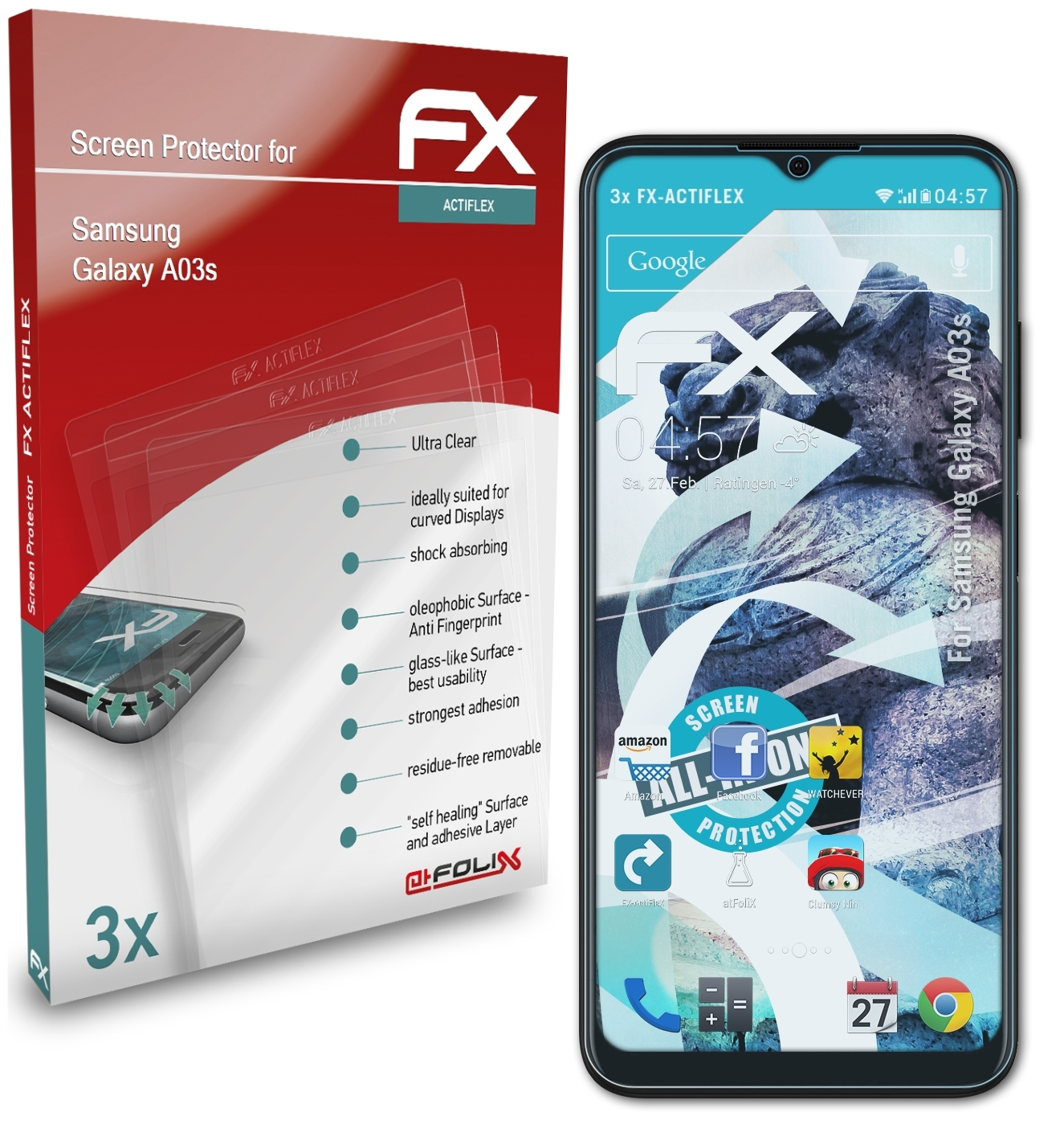 FX-ActiFleX Galaxy 3x A03s) Samsung Displayschutz(für ATFOLIX