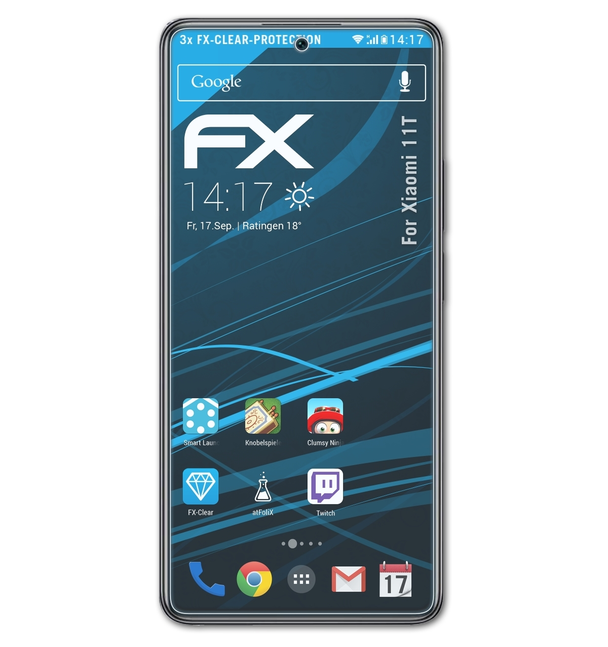 ATFOLIX 3x FX-Clear Displayschutz(für 11T) Xiaomi