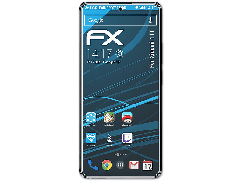 ATFOLIX 3x FX-Clear Displayschutz(für Xiaomi 11T)