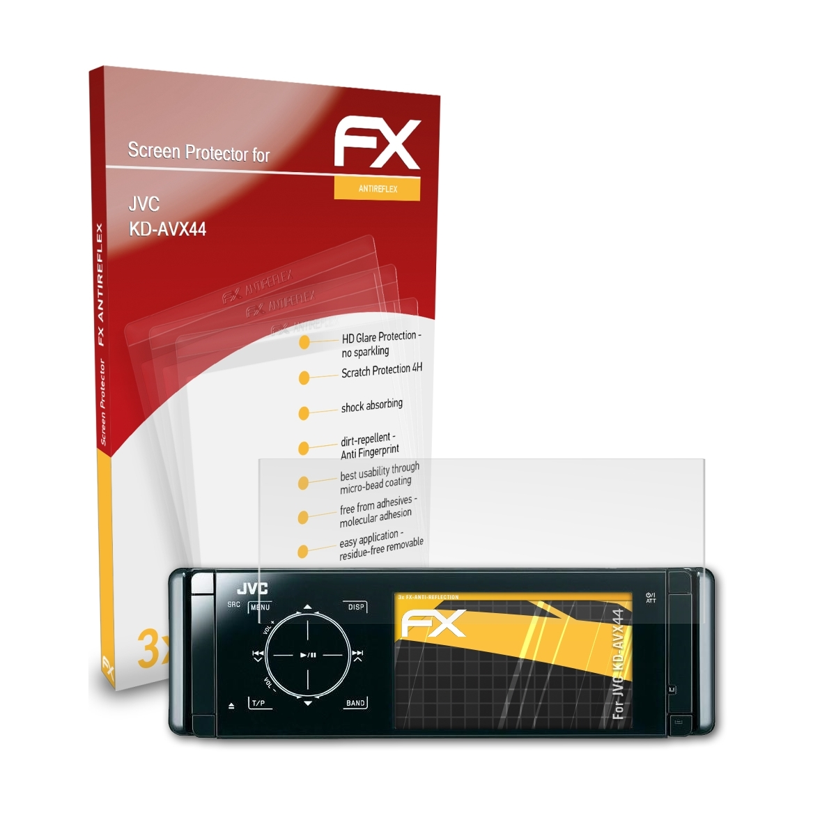 ATFOLIX 3x KD-AVX44) Displayschutz(für FX-Antireflex JVC