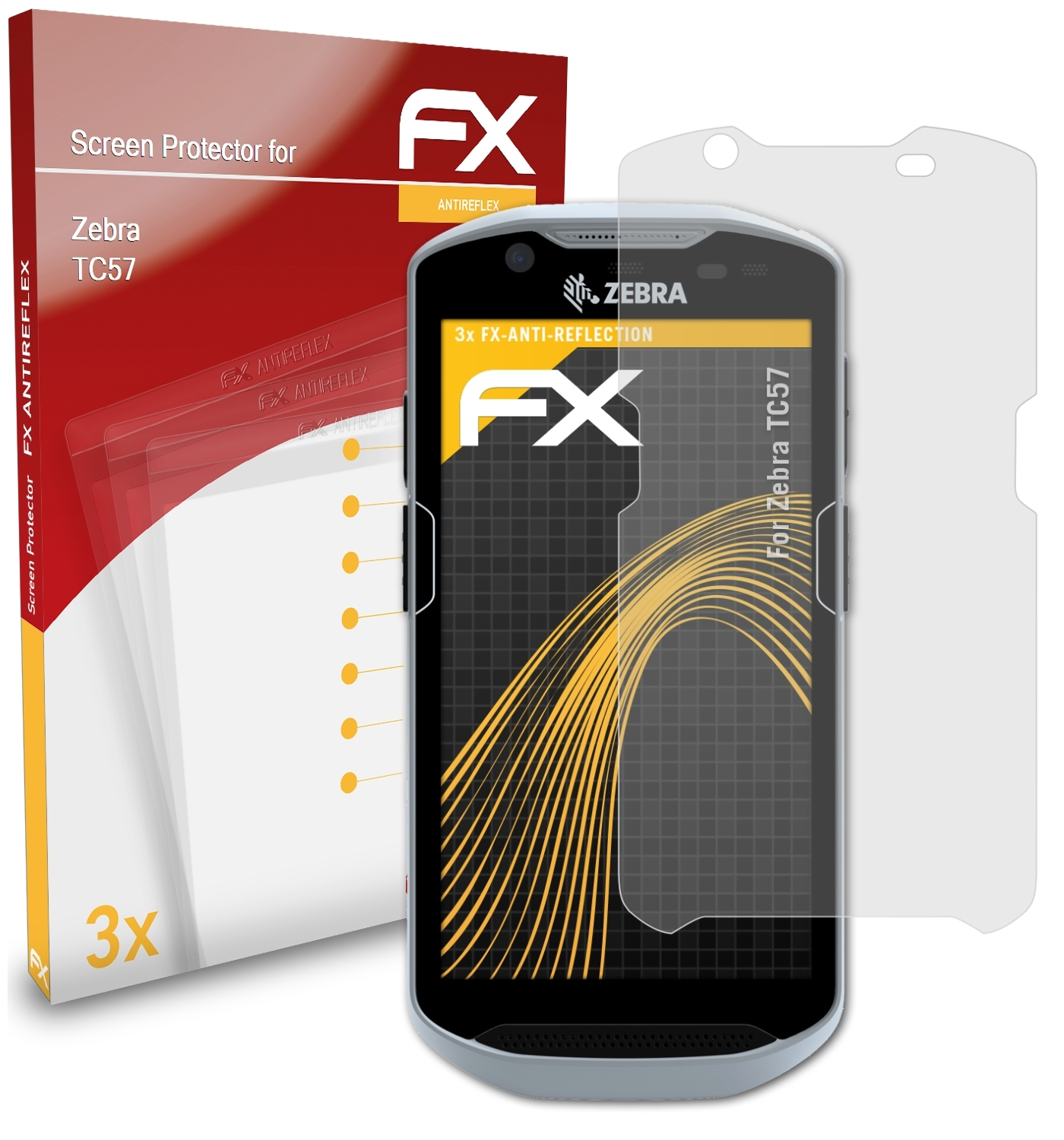 ATFOLIX 3x FX-Antireflex TC57) Zebra Displayschutz(für