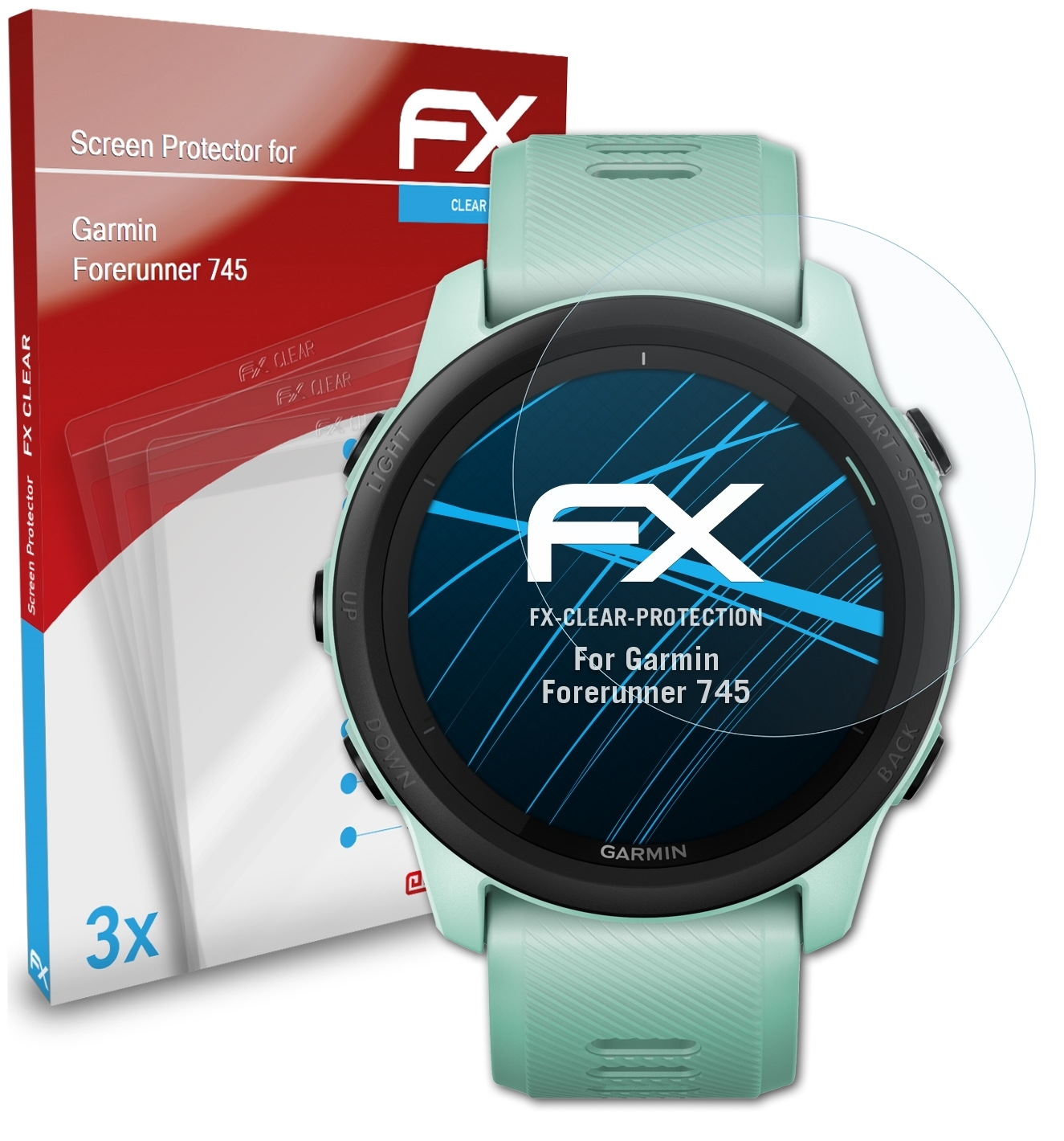 745) FX-Clear Displayschutz(für ATFOLIX Forerunner Garmin 3x