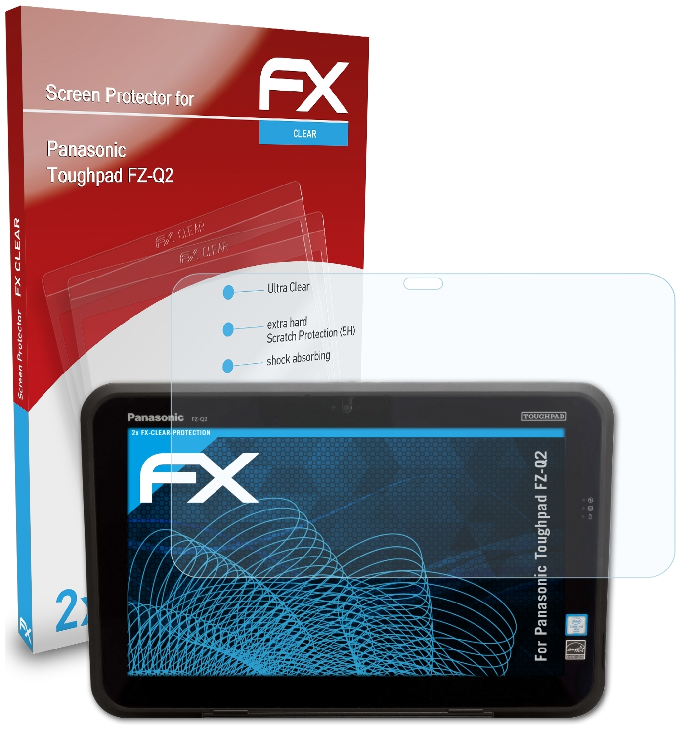 Panasonic Toughpad FX-Clear Displayschutz(für FZ-Q2) 2x ATFOLIX