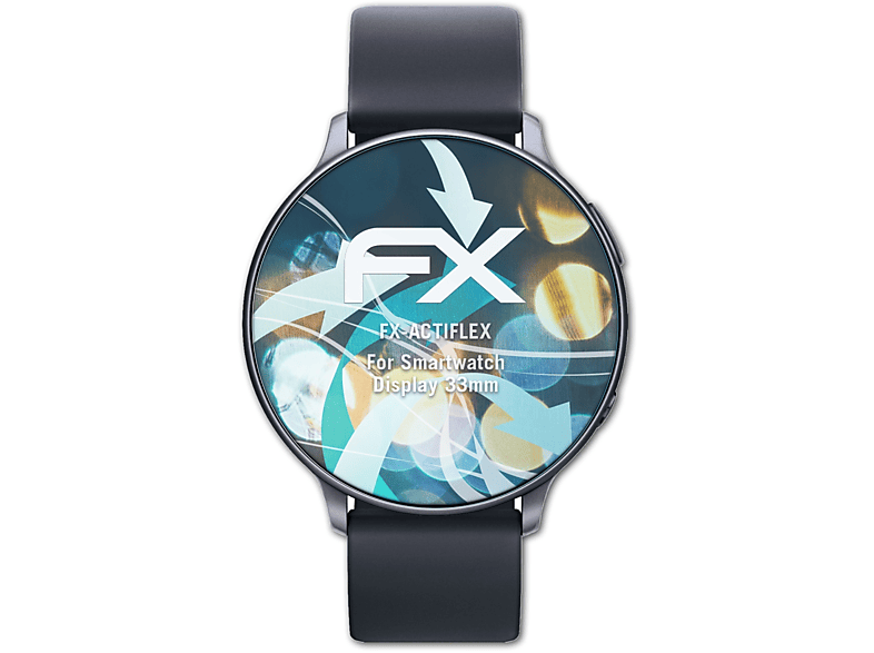 ATFOLIX 3x FX-ActiFleX Displayschutz(für Smartwatch Display (33mm)) | Smartwatch Schutzfolien & Gläser