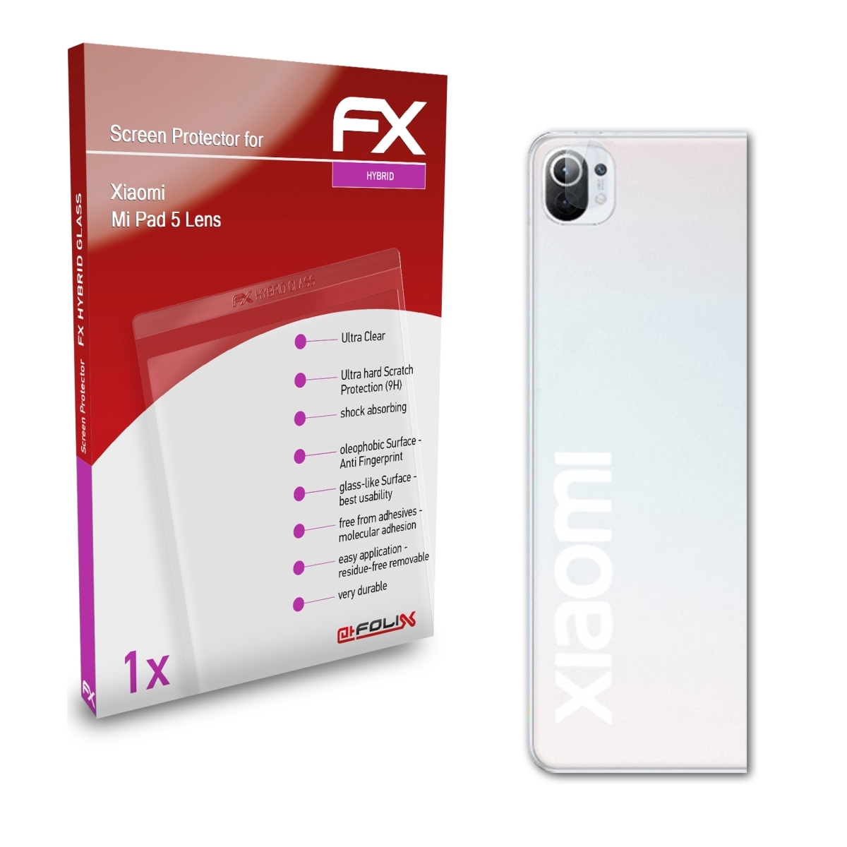 ATFOLIX FX-Hybrid-Glass Schutzglas(für Xiaomi Mi 5 Pad Lens)
