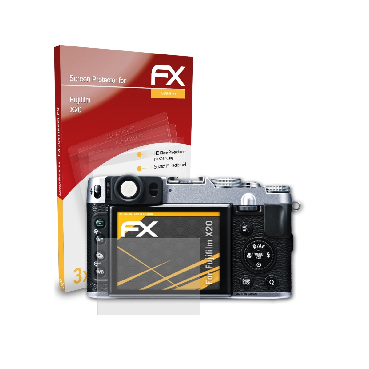 ATFOLIX 3x FX-Antireflex X20) Displayschutz(für Fujifilm