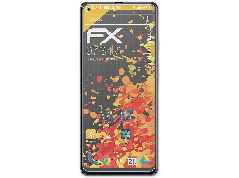 ATFOLIX 3x FX-Antireflex Displayschutz(für Cubot Max 3)