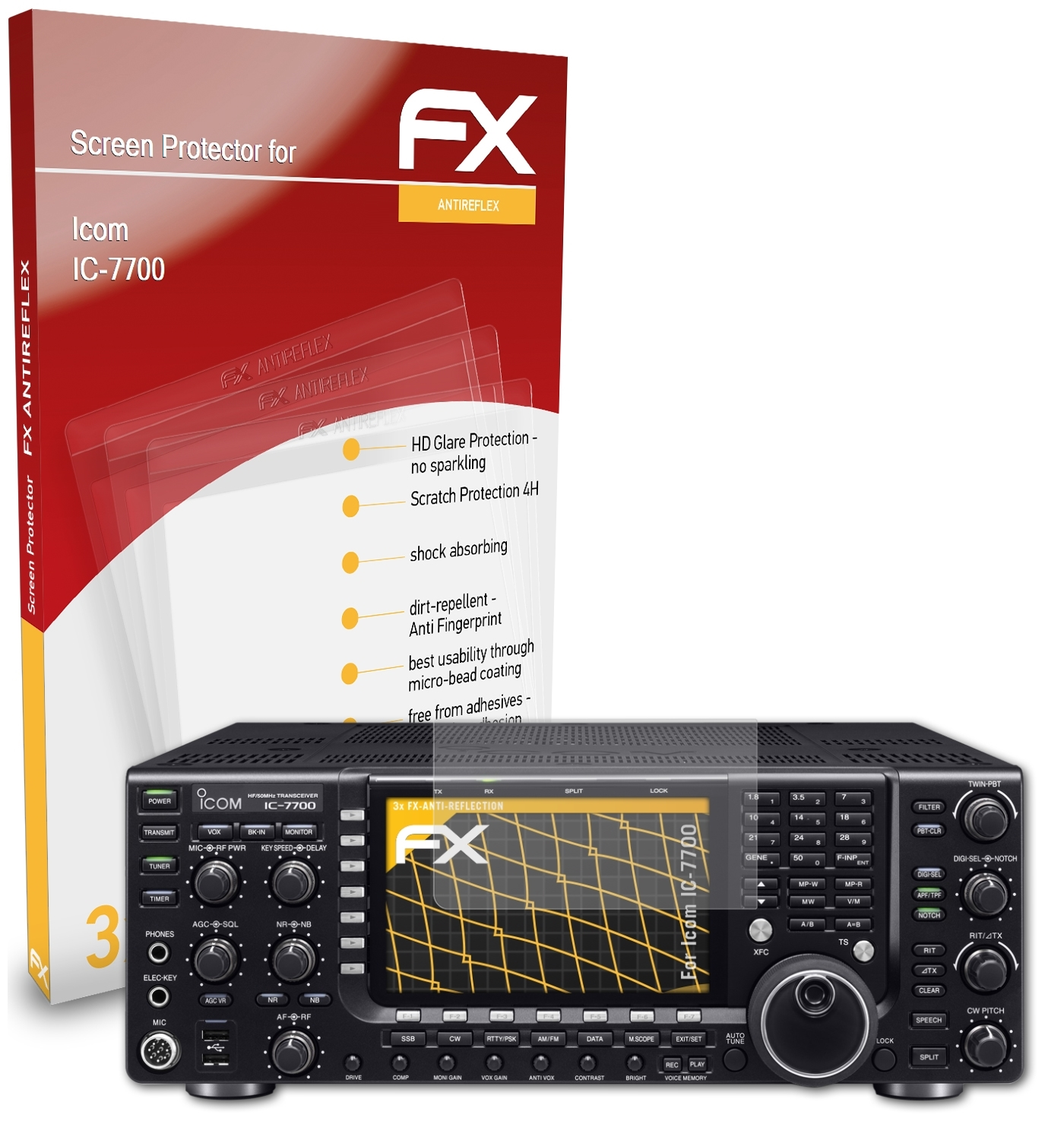 Icom ATFOLIX FX-Antireflex 3x IC-7700) Displayschutz(für