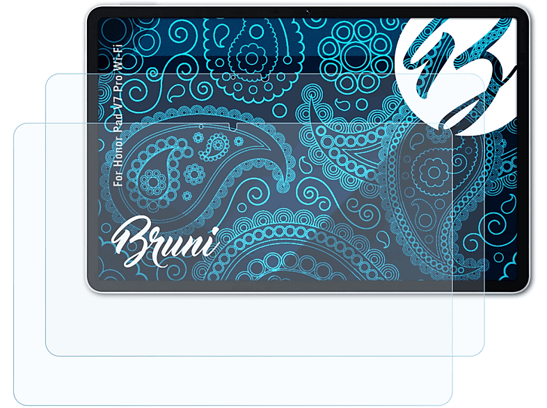 BRUNI 2x Basics-Clear Schutzfolie(für Honor Pad V7 Pro Wi-Fi)