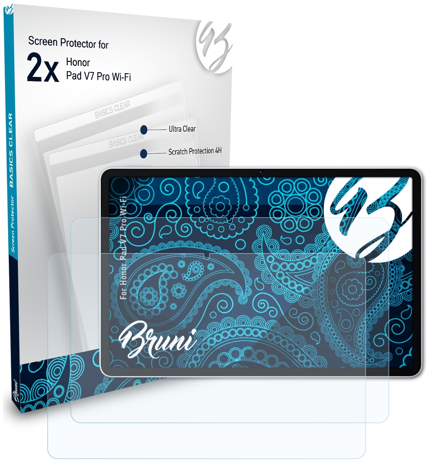 Pro V7 Pad Honor BRUNI Schutzfolie(für Basics-Clear Wi-Fi) 2x