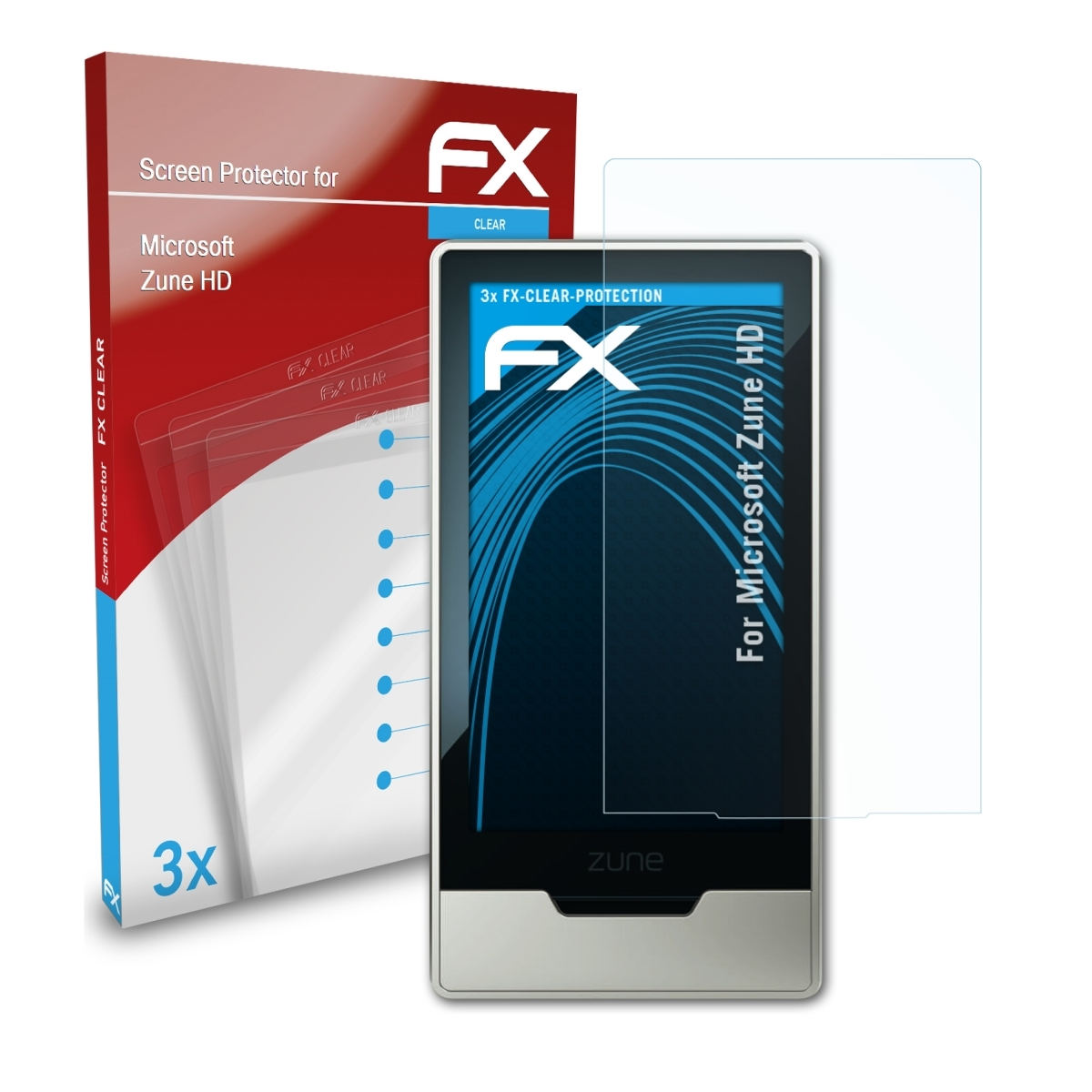 FX-Clear Zune Microsoft HD) ATFOLIX 3x Displayschutz(für